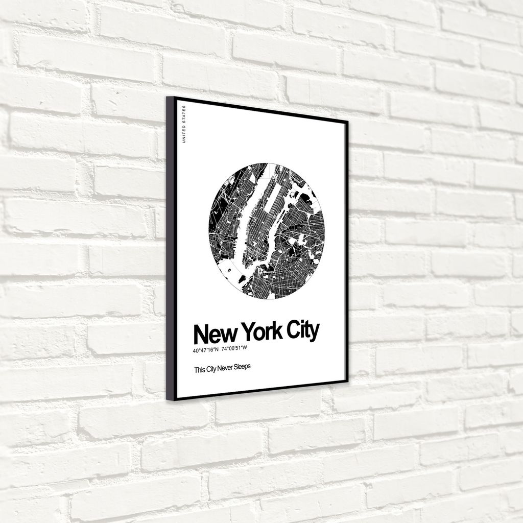 Falikép, 50x70 cm, fekete fehér - NYC - Butopêa termék 2. képe